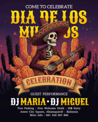 Hitam Dia de los Muertos Celebration Instagram Portrait Template