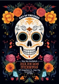 dia de los muertos invitated A2 template
