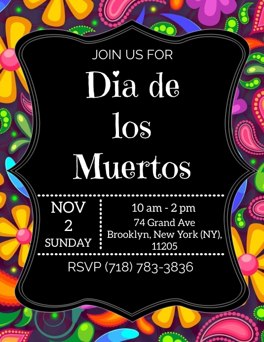 Dia de los muertos invitation Template PosterMyWall Dia de los muertos invitation Template PosterMyWall