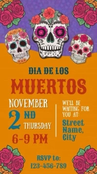 Dia de los Muertos Party Invitation Ad Templa Instagram Story template