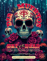 Dia De Los Muertos Restaurant Flyer (us Letter) template