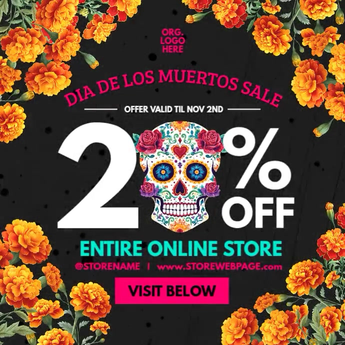 Dia De Los Muertos Sale Post Template Kwadrat (1:1)