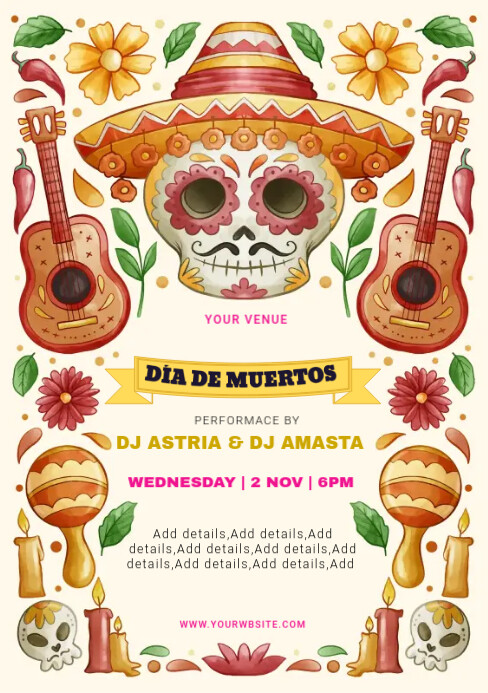 Image 6 for Dia De Los Muertos Template