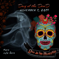 Black Day of the Dead Celebration Kvadrat Template