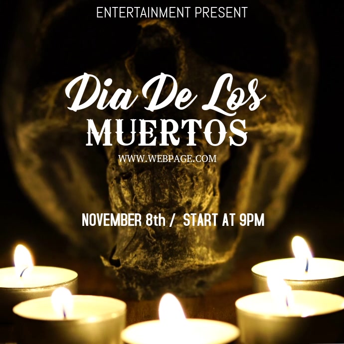Dia de los muertos video flyer template Vierkant (1:1)