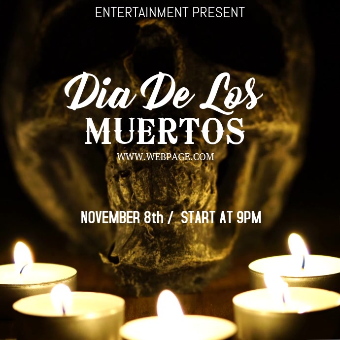 Dia de los muertos video flyer template Isikwele (1:1)