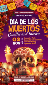 Dia De Muertos Candles Incense Template Instagram Story