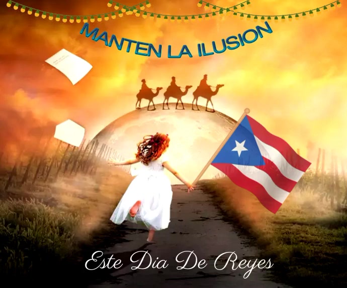 dia de Reyes, Puerto Rico, epiphany day, Hispanic, navidad, wise men Duży prostokąt template