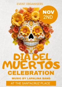 dia del muertos flyer A3 template