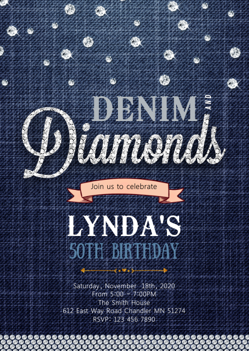Image 1 for Denim Invitation Template Free