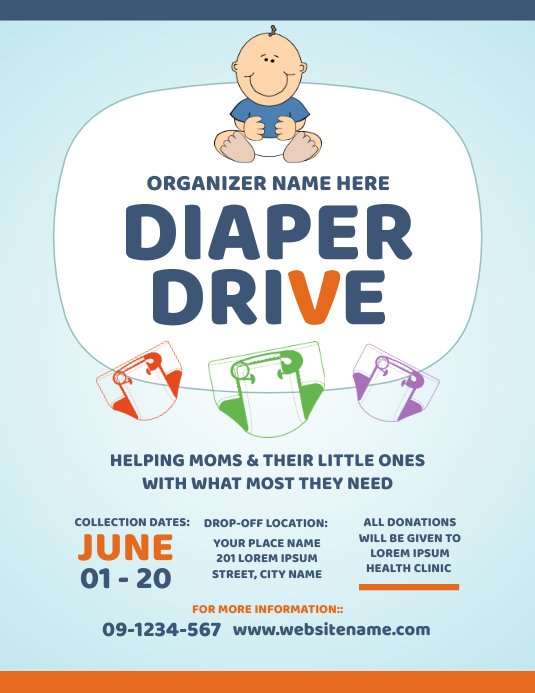 Diaper Drive Flyer Template PosterMyWall