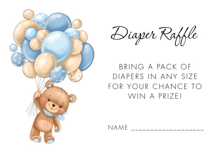 Diaper Raffle Card Example Diaper Raffle Card Template | PosterMyWall