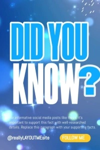 Did You Know Blue Theme Poster template