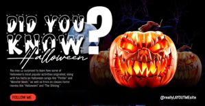 Zwart Halloween Trivia ภาพที่แชร์บน Facebook Template