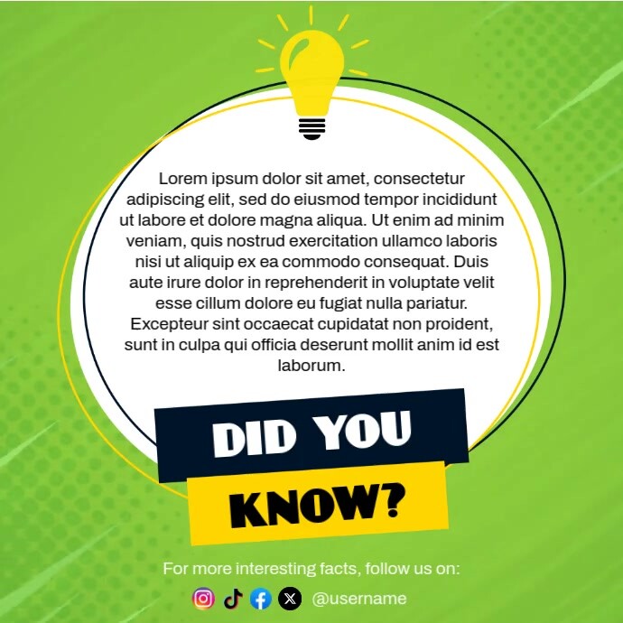 Did You Know Instagram Post Editable Template | PosterMyWall