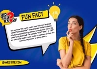 Did You Know Yellow Ads Postcard template