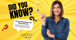 Did You Know Yellow Design auf Facebook geteiltes Bild template