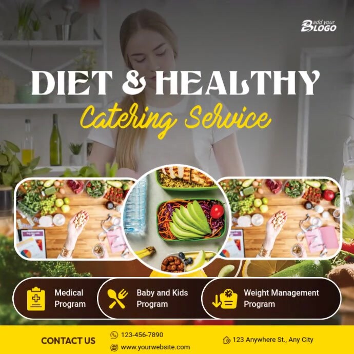 Diet & Weight Loss Catering Promotion Video Template Wpis na Instagrama
