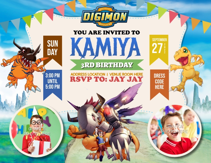 Digimon Flyer (US Letter) template