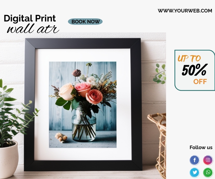 digital art sale, wall art social media adds Template PosterMyWall