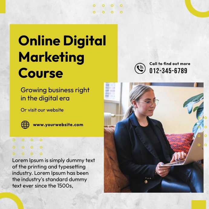 Digital Course Template | PosterMyWall