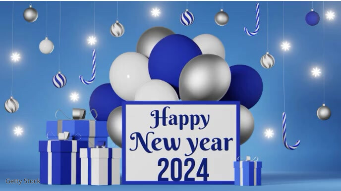 Digital display happy new year 2024 Affichage numérique (16:9) template