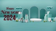 Digital display happy new year template