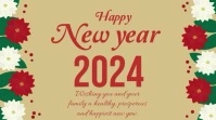 Digital display happy new year Affichage numérique (16:9) template