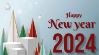 Digital display happy new year Цифровой дисплей (16 : 9) template