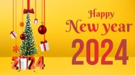 Digital display happy new year Affichage numérique (16:9) template