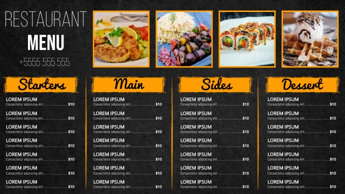 Digital display menu board template | PosterMyWall
