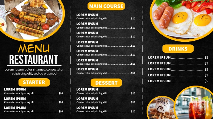 Digital display menu board template | PosterMyWall