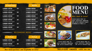 Digital display menu board template