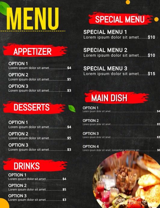 Digital display menu board template | PosterMyWall