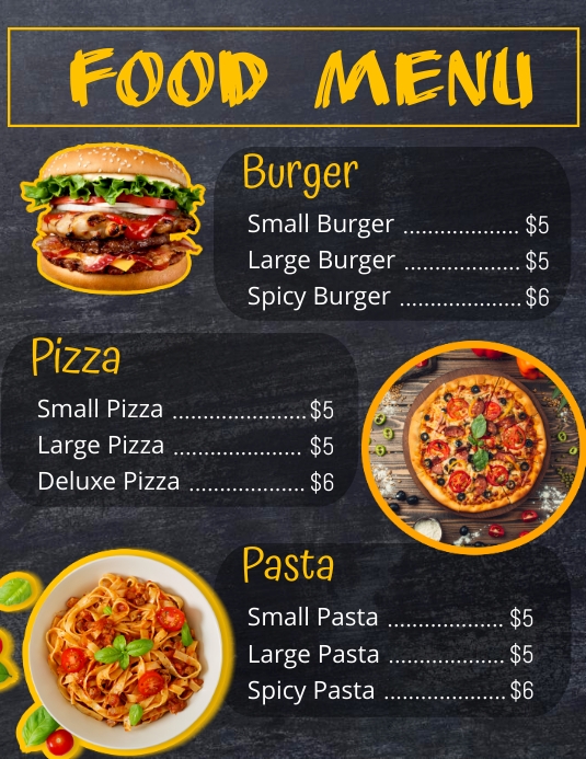 Digital display menu board template | PosterMyWall