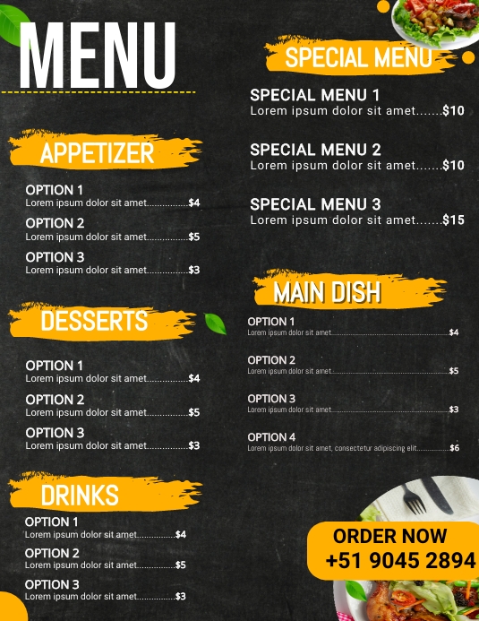 Digital display menu board template | PosterMyWall