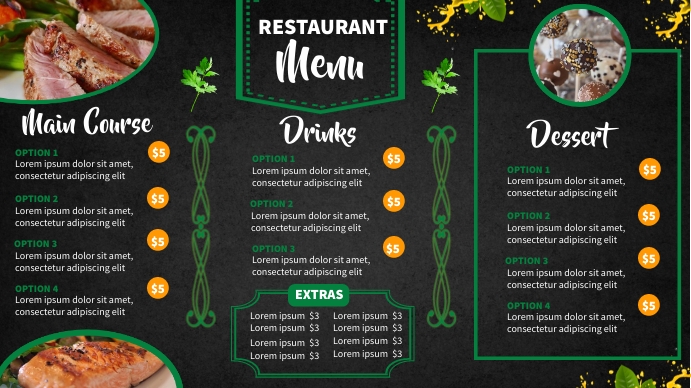 Digital display menu Digitale Vertoning (16:9) template