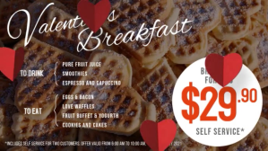 Digital Display Menu for Valentine breakfast template