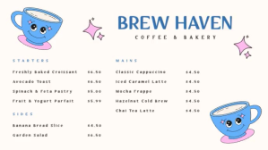 Bianco Coffee Shop Menu Digital Display Template
