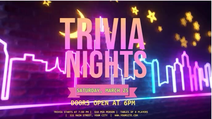 Trivia Signage Digital display trivia night flyer Template | PosterMyWall