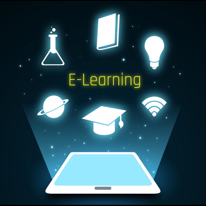 Copy of Digital education background with tablet | PosterMyWall
