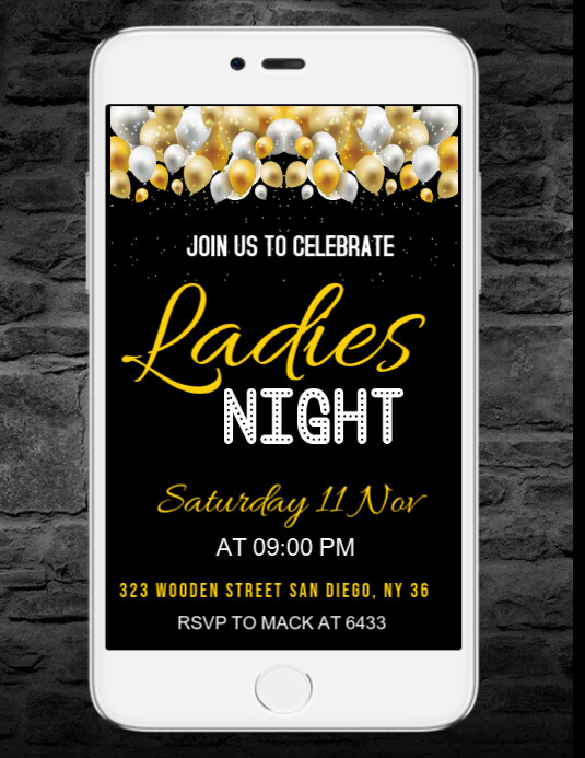 Digital Ladies Night Out Invitation Template | PosterMyWall
