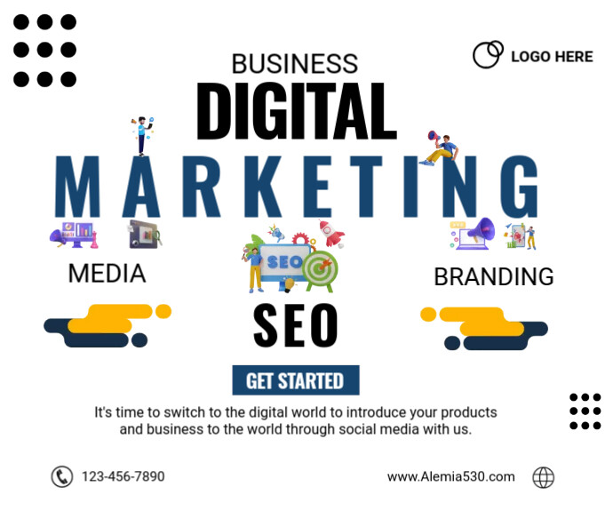 Digital Marketing & SEO Średni prostokąt template
