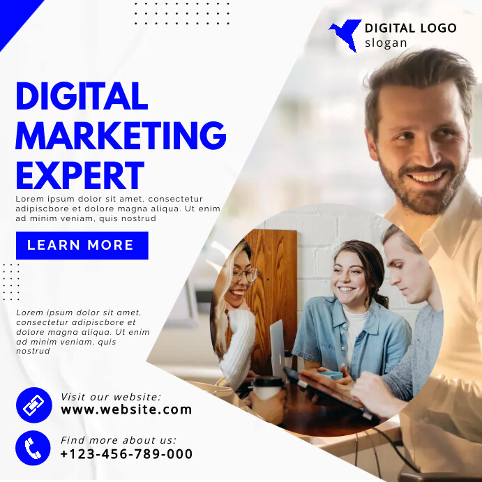 Advertisement Post Example digital marketing advertisement design post Template | PosterMyWall