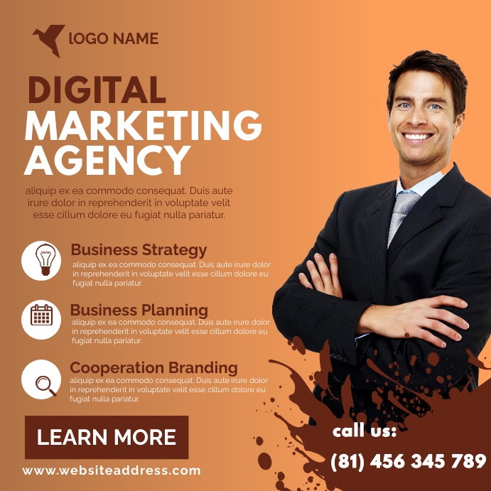 Advertisement Post Example digital marketing advertisement design post Template | PosterMyWall