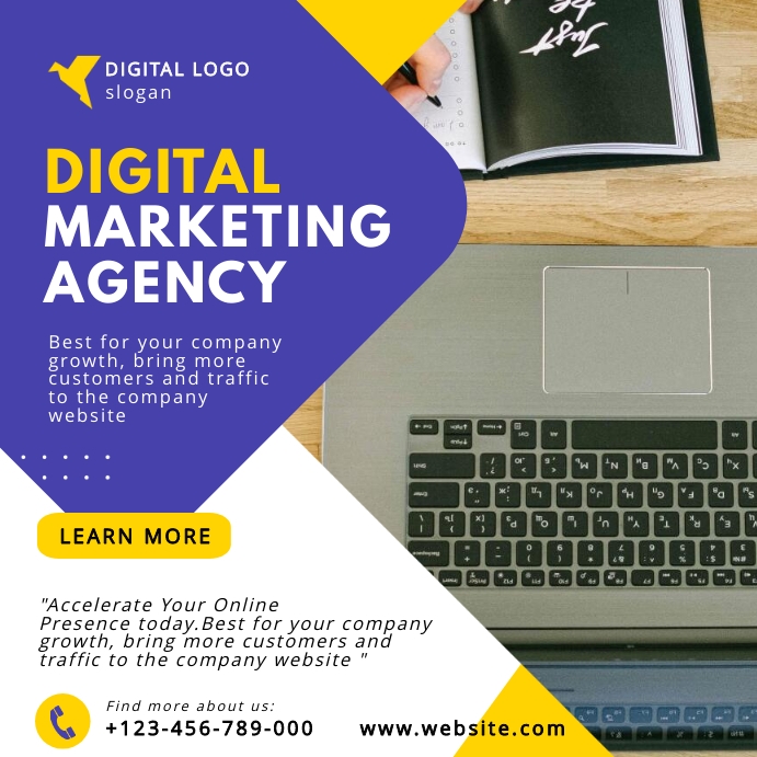Advertisement Post Example digital marketing advertisement design post Template | PosterMyWall