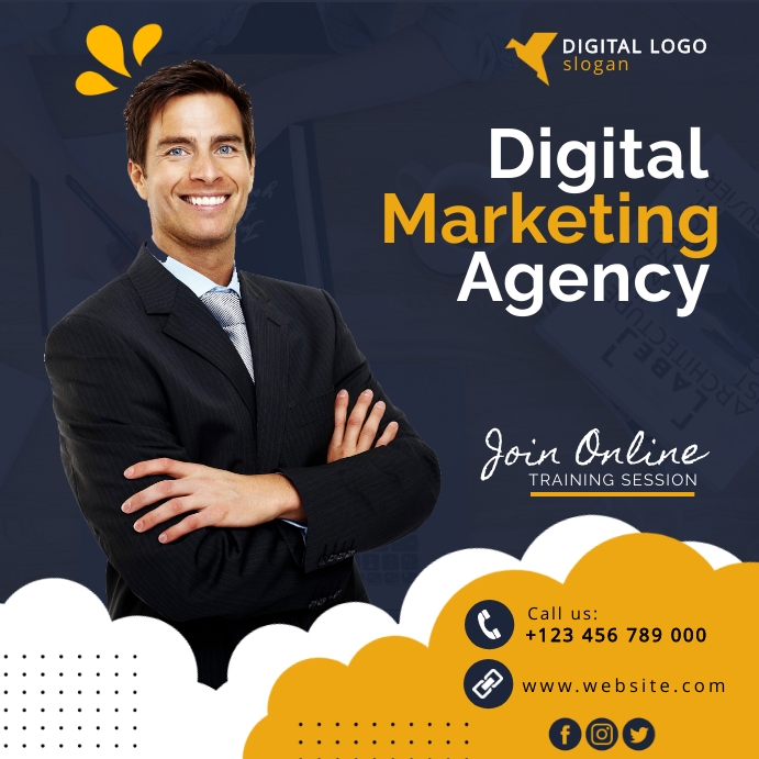 digital marketing advertisement design Message Instagram template