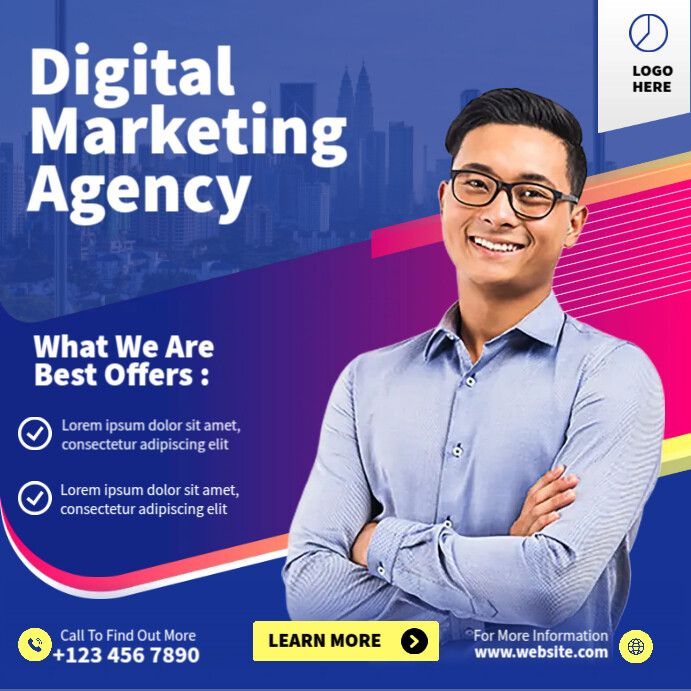 Digital Marketing Agency Ads Instagram Post template