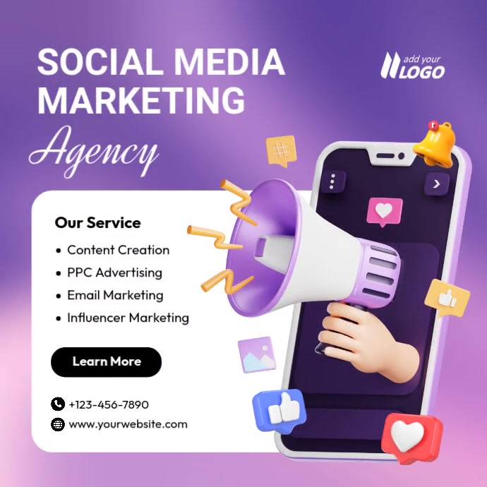 digital marketing Agency ads Publicação no Instagram template