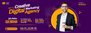 Digital Marketing Agency Advert Фотография обложки профиля Facebook template